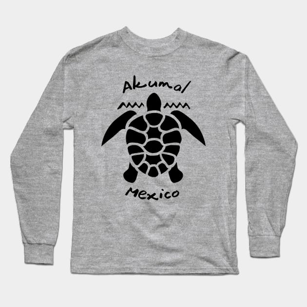 Diving with Sea Turtle - Akumal, Mexico Long Sleeve T-Shirt by TMBTM